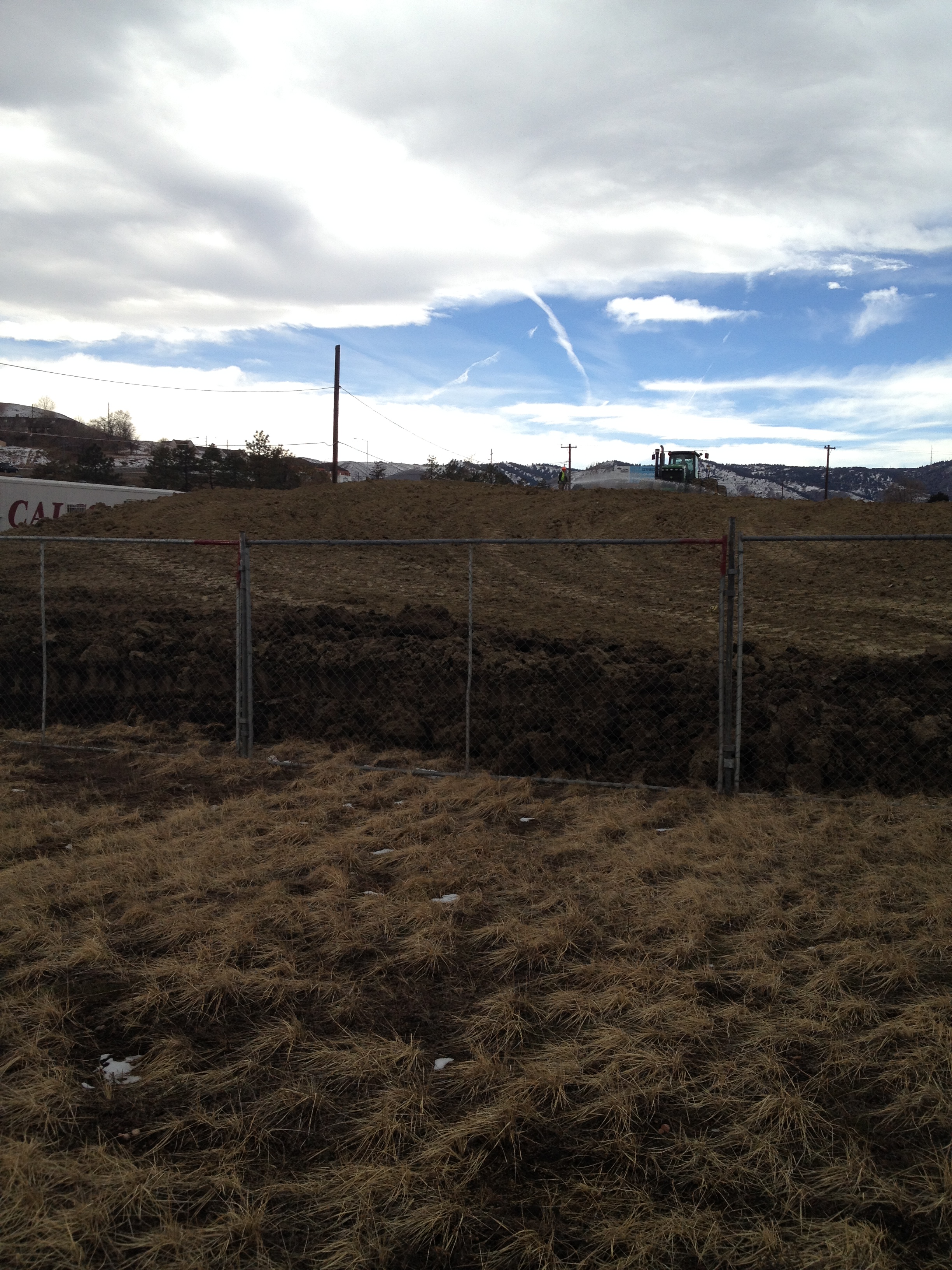Earth work - pile of dirt from excavation 3-6-14